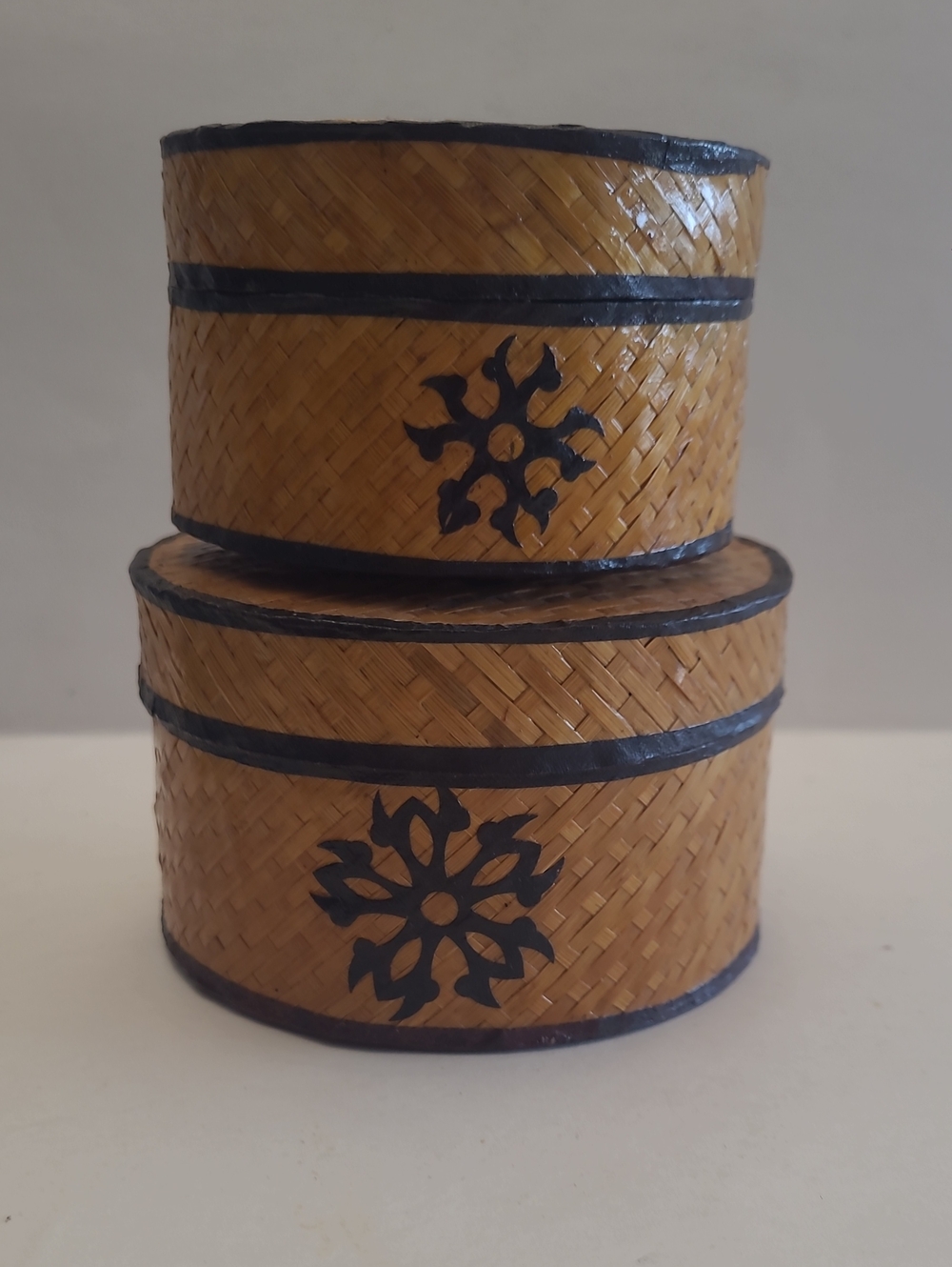 Vintage Bamboo Nesting Baskets